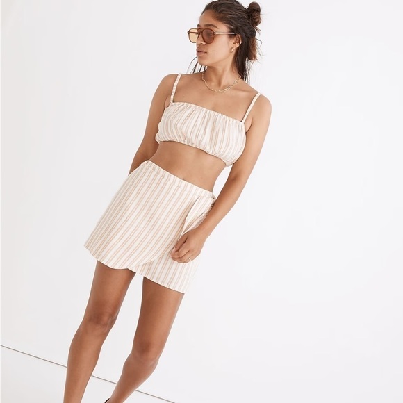 NWT Madewell Lightestspun Cover-Up Bubble Crop Top in Stripe - Picture 12 of 12